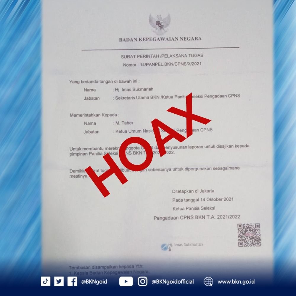 Waspada Surat Penerimaan CPNS Palsu