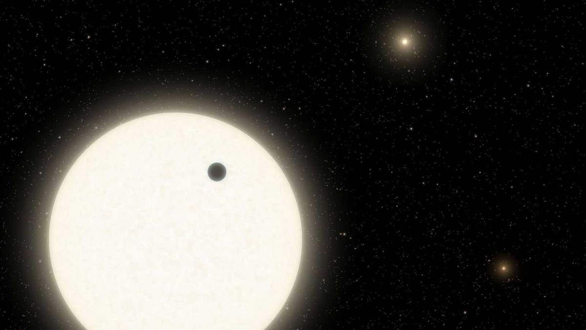 Ilustrasi. Planet KOI-5Ab yang mempunyai tiga matahari. (Foto: Dok Net/ Istimewa).
