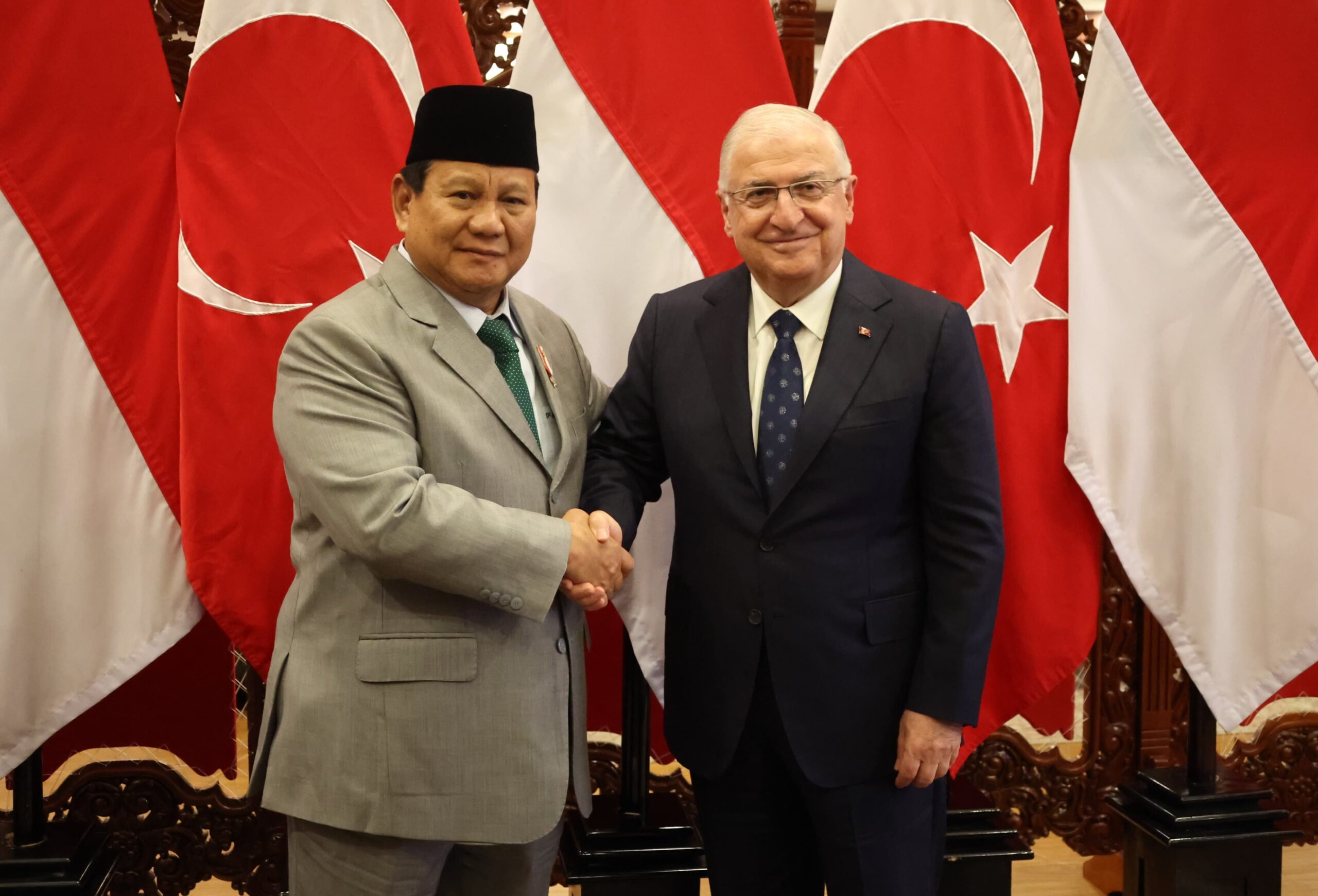 Menteri Pertahanan RI Prabowo Subianto menerima kunjungan kehormatan Menteri Pertahanan Turki H.E. Mr. Yaşar Güler.