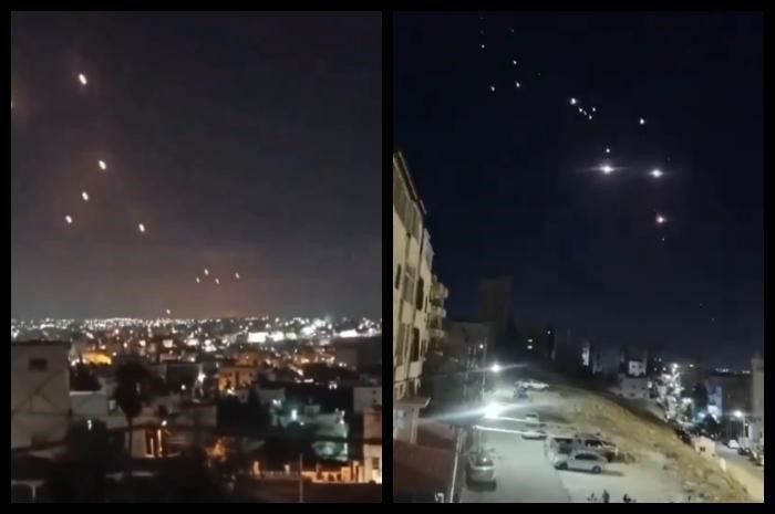 Tangkapan Layar Video Amatir saat Serangan Rudal Iran ke Israel.