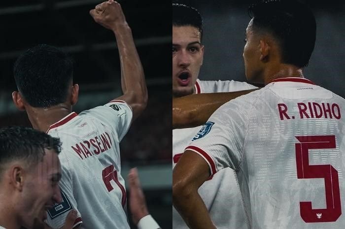 Potret Pemain Timnas Indonesia, Marselino Ferdinan dan Rizki Ridho.