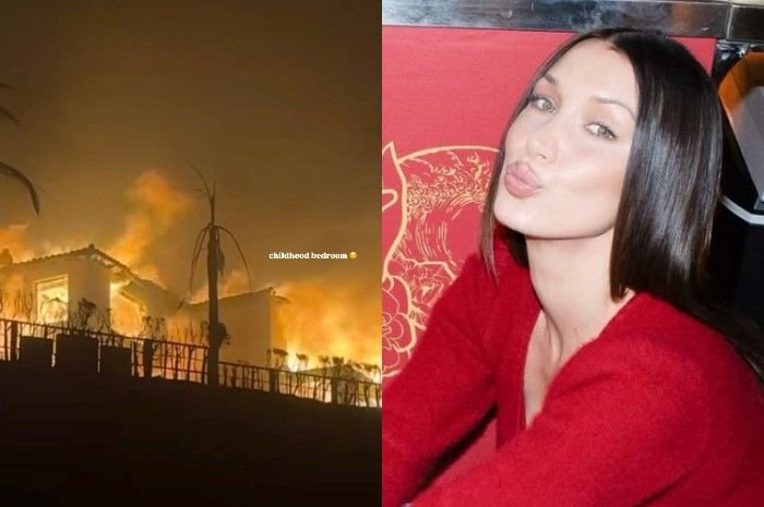 Foto rumah Bella Hadid terbakar di Los Angeles