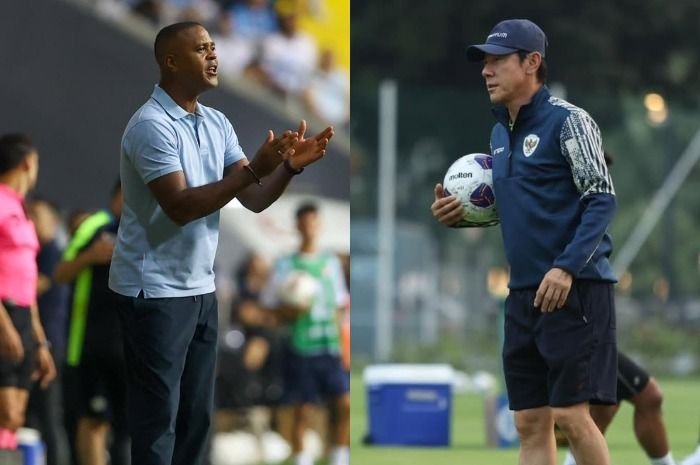Potret calon pelatih baru Timnas Indonesia Patrick Kluivert dan mantan juru taktik Garuda Shin Tae-yong.