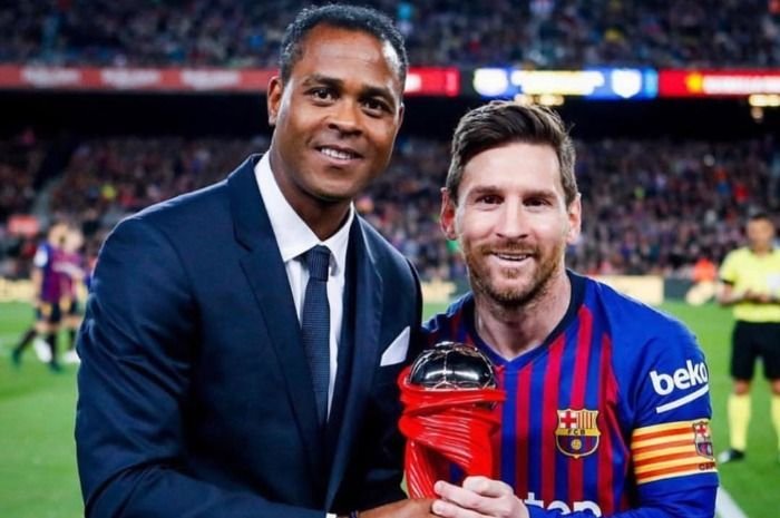Patrick Kluivert bersama Lionel Messi