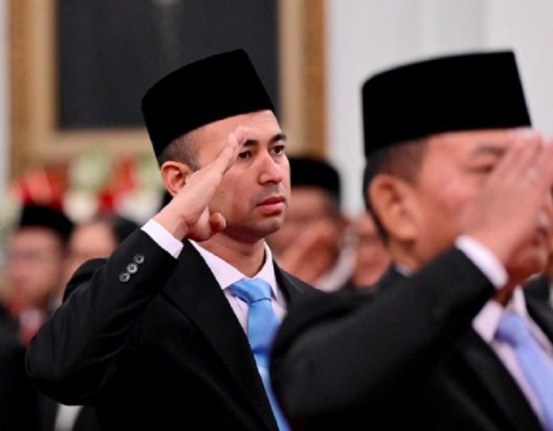 Raffi Ahmad saat momen pelantikan Stafsus Presiden