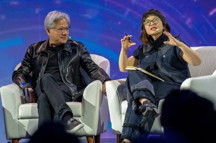 Wamen Dikti Stella Christie (kanan) saat bersama CEO NVIDIA, Jensen Huang.