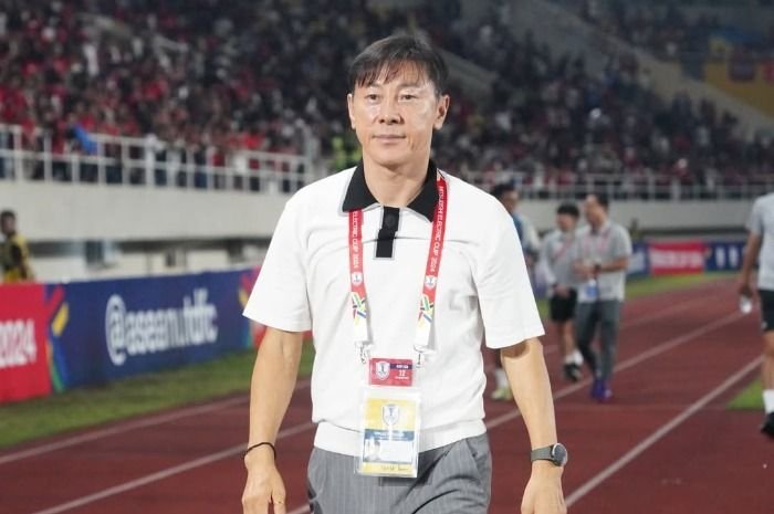 Potret pelatih Shin Tae-yong saat masih menjadi juru taktik skuad Timnas Indonesia.