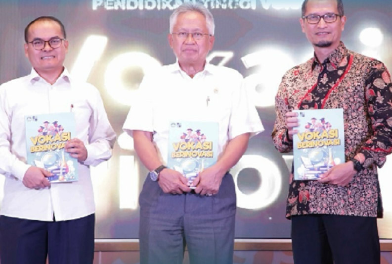 Satryo Soemantri saat Expo &ldquo;Vokasi Berinovasi&rdquo;, di Gedung D Kemdiktisaintek, Senin 16 Desember 2024.