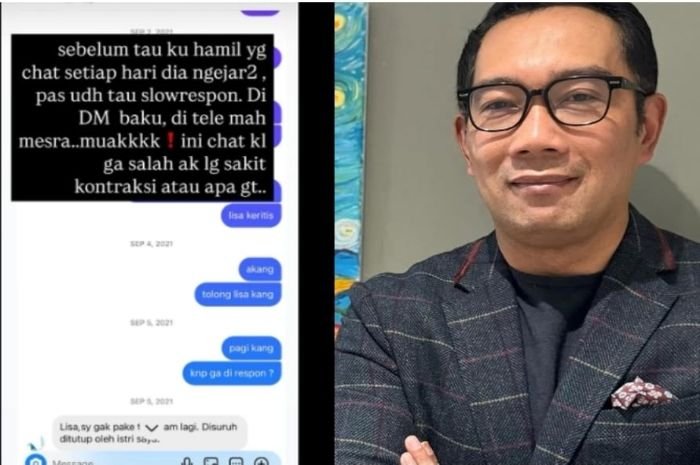 Foto Ridwan Kamil tersandung dugaan perselingkuhan.
