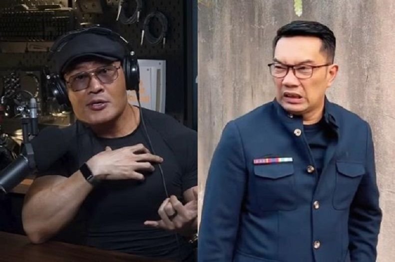 Artis Deddy Corbuzier (kiri) dan Mantan Gubernur Jawa Barat, Ridwan Kamil (kiri).