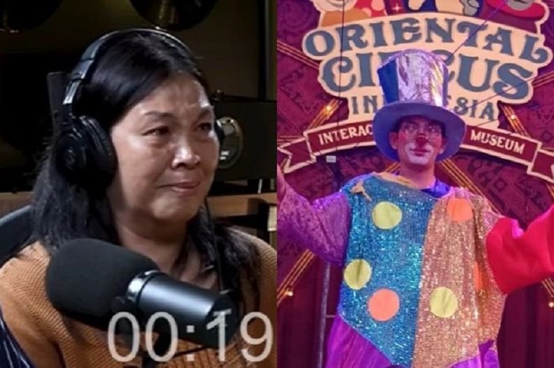 Ilustrasi foto pemain sirkus Oriental Circus Indonesia (OCI) Taman Safari (kanan) dan korban eks pemain sirkus OCI Taman Safari, Butet (kiri).