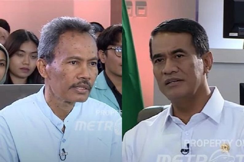 Pengamat Pertanian AEPI, Khudori (kiri) dan Menteri Pertanian, Amran Sulaiman (kanan).