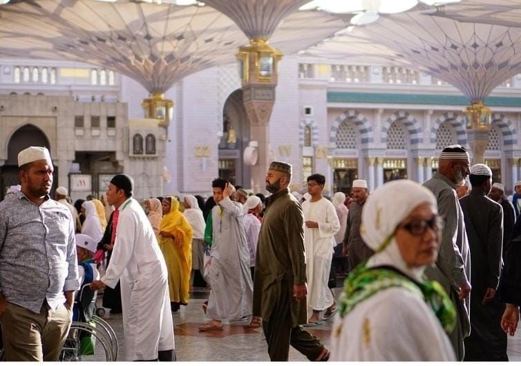 Ilustrasi foto jemaah di Masjidil Haram.