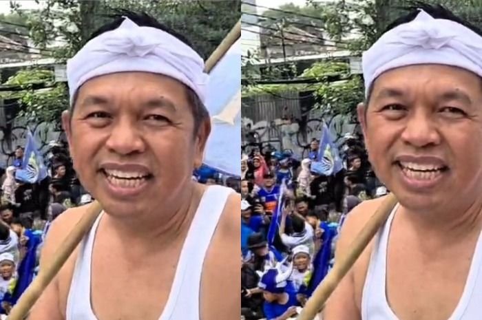 Gubernur Jawa Barat, Dedi Mulyadi saat konvoi gelar juara Persib Bandung di Liga 1 Indonesia 2025.