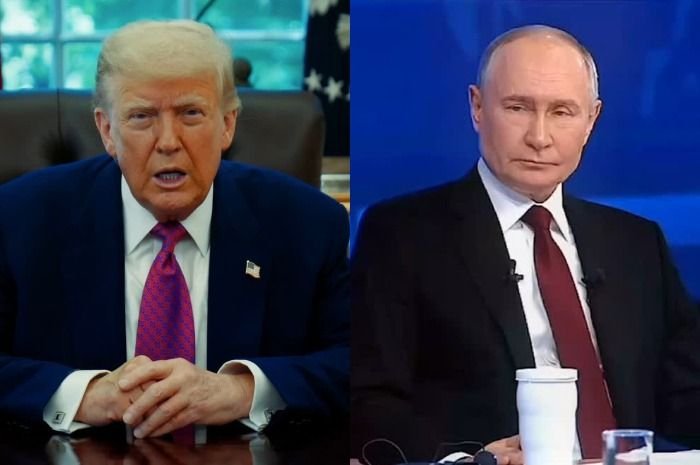 Presiden AS, Donald Trump (kiri) dan Presiden Rusia, Vladimir Putin (kanan)