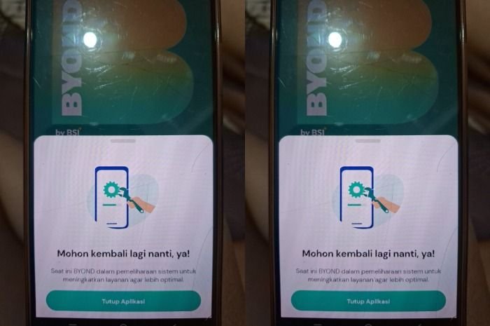 Tangkapan layar keluhan nasabah terkait aplikasi Byond milik Bank BSI yang tidak dapat digunakan untuk keperluan transaksi keuangan.
