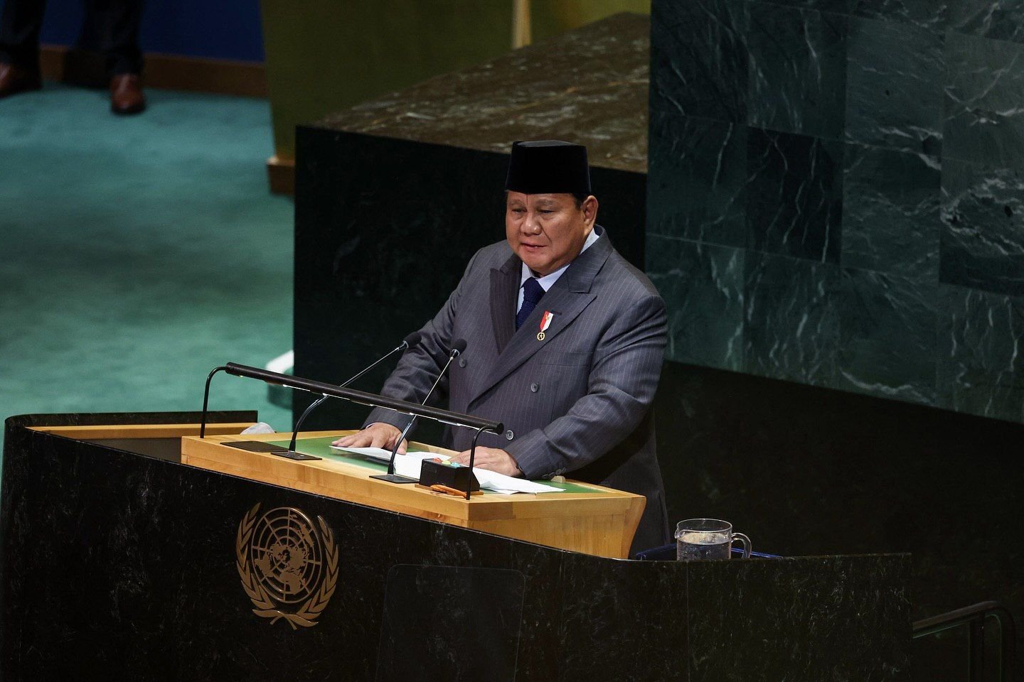 Momen Presiden RI Prabowo Subianto berpidato di sidang umum PBB ke-80.
