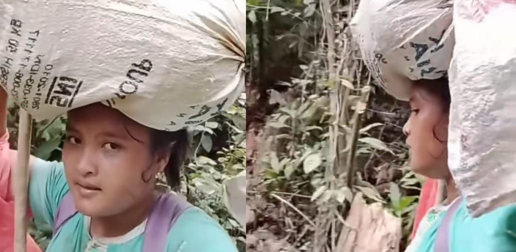 Tangkapan layar seorang warga Tapanuli Tengah yang harus berjalan sembilan jam untuk mendapat bantuan pascabanjir.