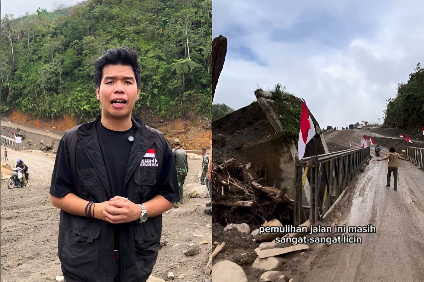 Menyoroti pernyataan influencer Virdian Aurellio terkait akses jalan yang terputus di Bener Meriah, Aceh, akibat bencana banjir bandang.