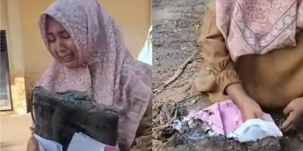 Guru di Pidie Jaya menangis saat laptop berisi data penting terendam lumpur.
