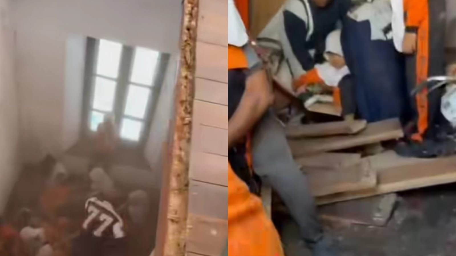 Insiden ambruknya lantai dua bangunan cagar budaya Tangsi Belanda, Siak, Riau saat ada kunjungan studi tur.