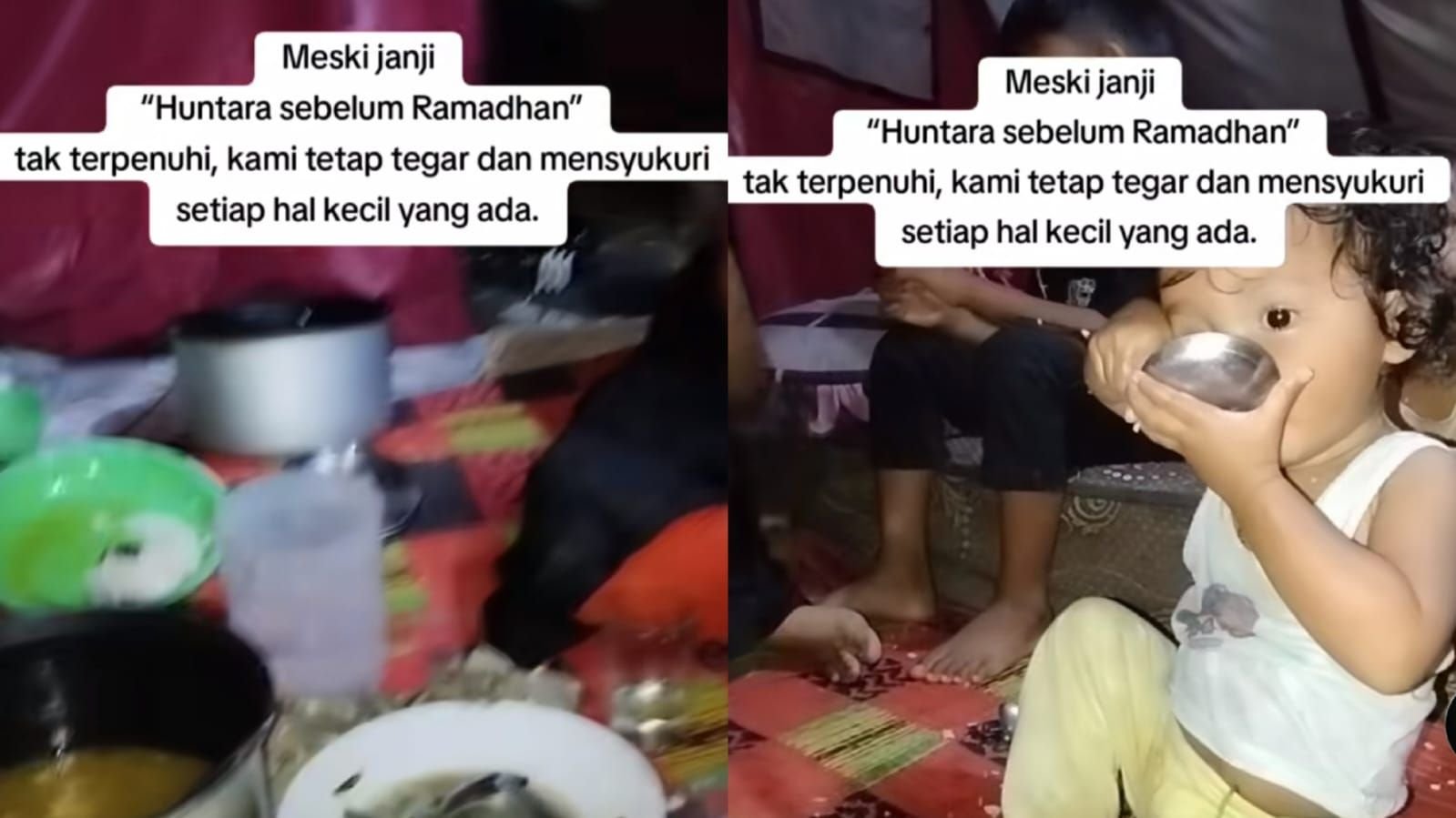 Momen warga Aceh Timur yang harus merasakan sahur pertama Ramadan di tenda pengungsian.