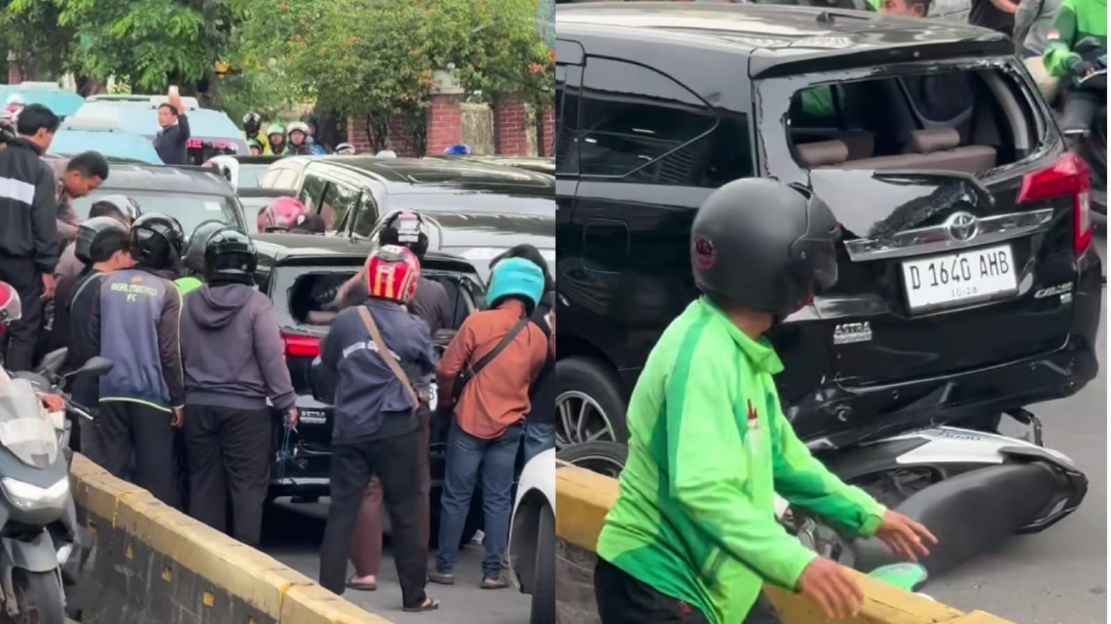 Mobil Toyota Calya lawan arah di Jalan Gunung Sahari, Jakpus.