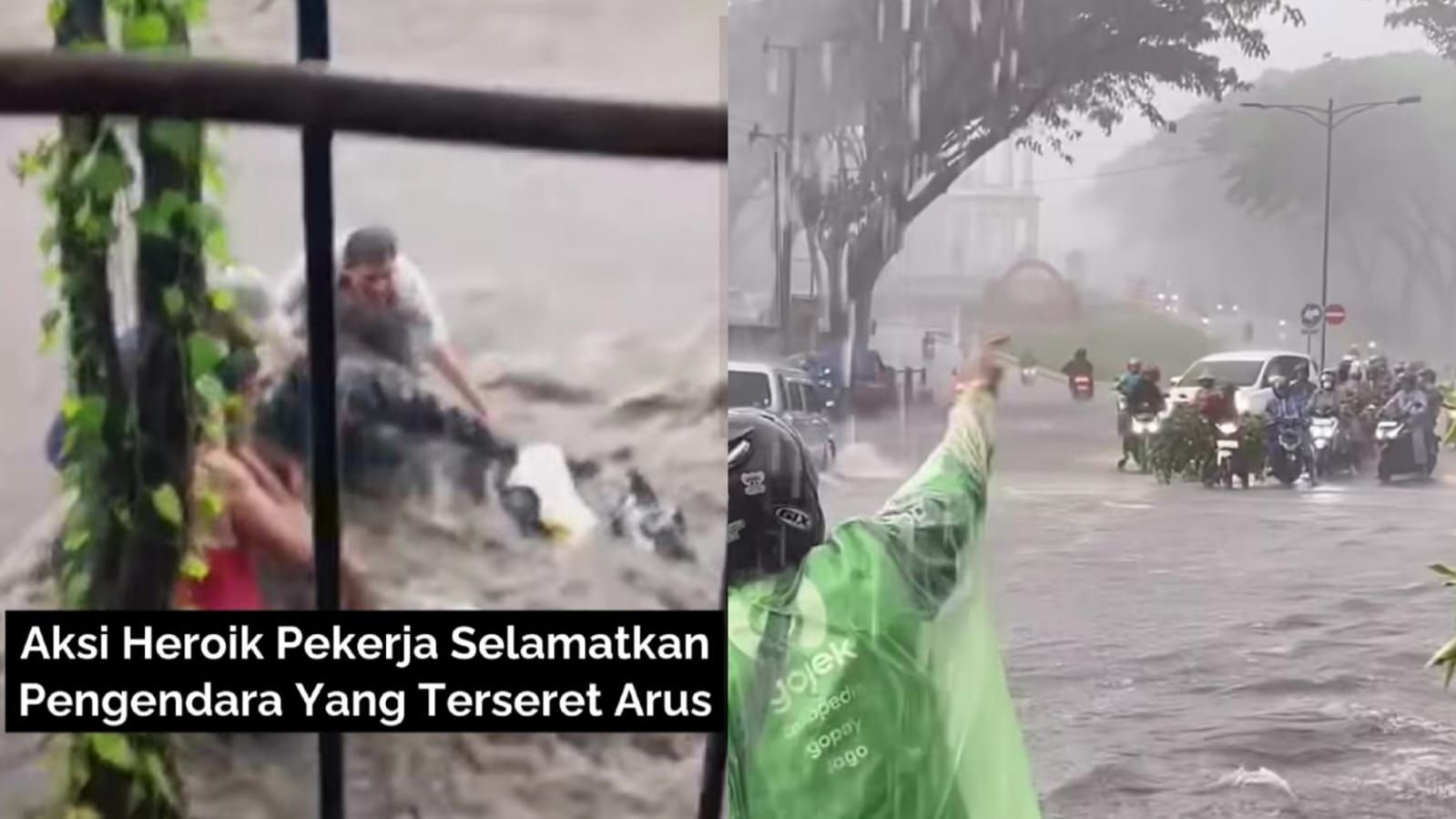 Kawasan KIC di Kota Semarang, Jawa Tengah mengalami banjir usai hujan deras dengan intensitas tinggi.