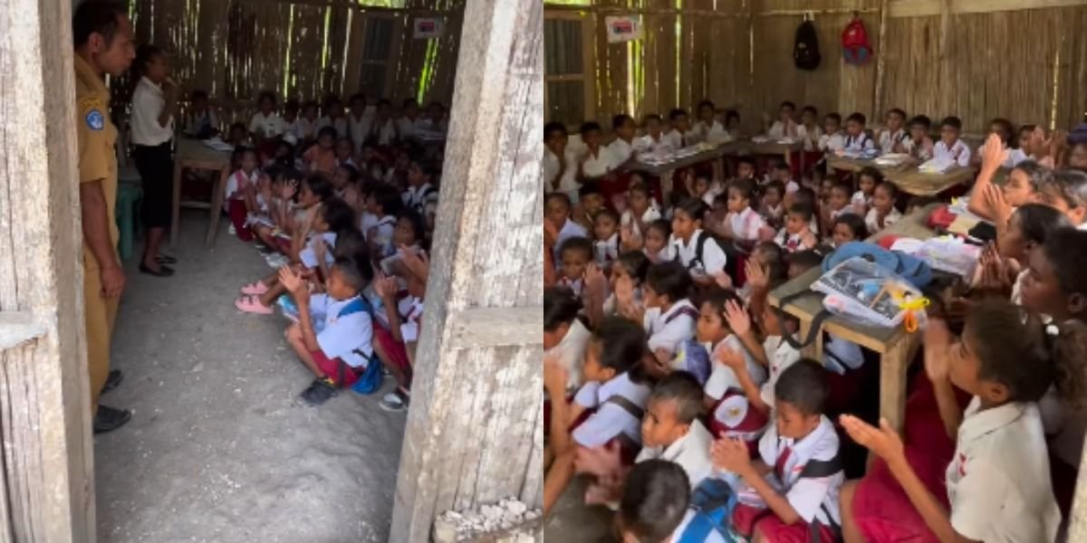 Mengintip kisah viral anak-anak SD di Nusa Tenggara Timur (NTT) yang belajar dalam ruangan kelas berdinding bambu dan lantai tanah.