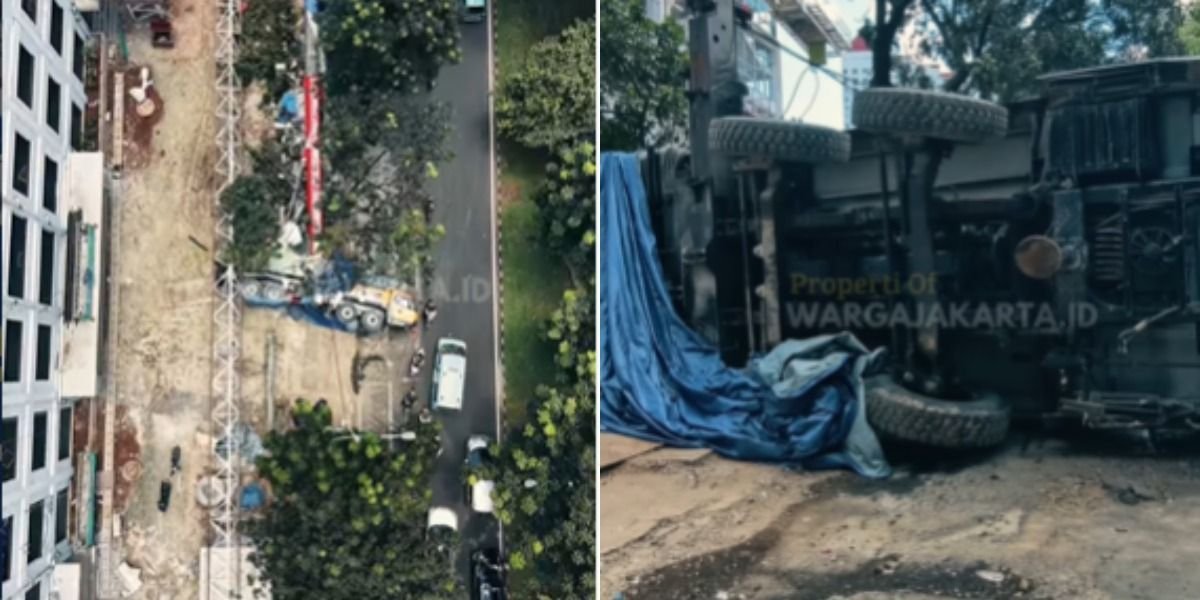Menyoroti insiden truk crane yang terguling di jalan raya kawasan Tebet, Jakarta Selatan (Jaksel), pada Jumat, 13 Maret 2026