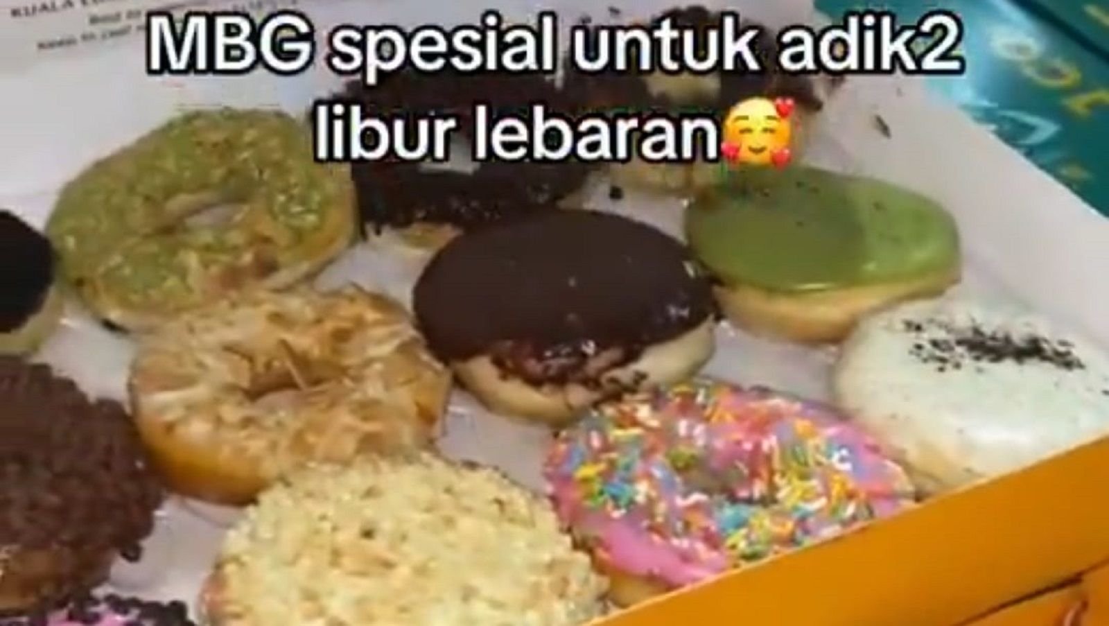 Menu donat untuk MBG yang dibagikan di Palu Barat, Kota Palu, Sulawesi Tengah.