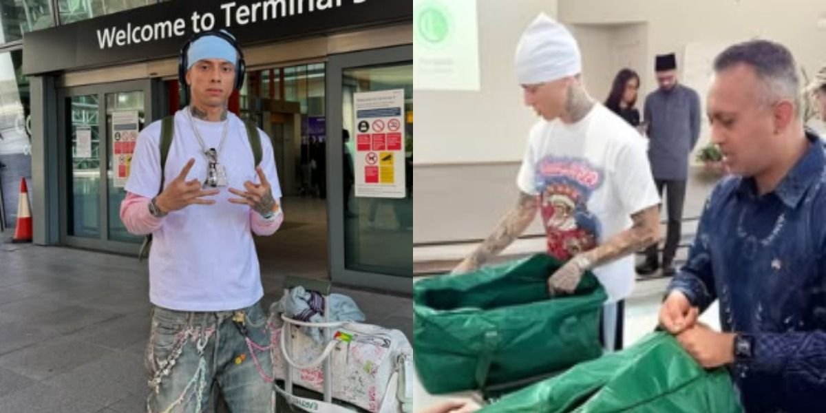 Mengintip aksi rapper, Central Cee yang viral usai terekam kamera sedang menyiapkan paket Lebaran 2026 saat menjelang konser di Singapura.