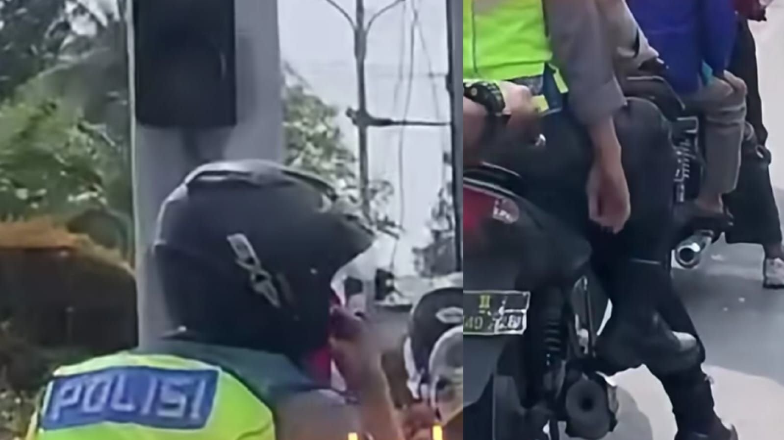 Viral pengendara tegur oknum Polisi karena merokok di jalan raya.