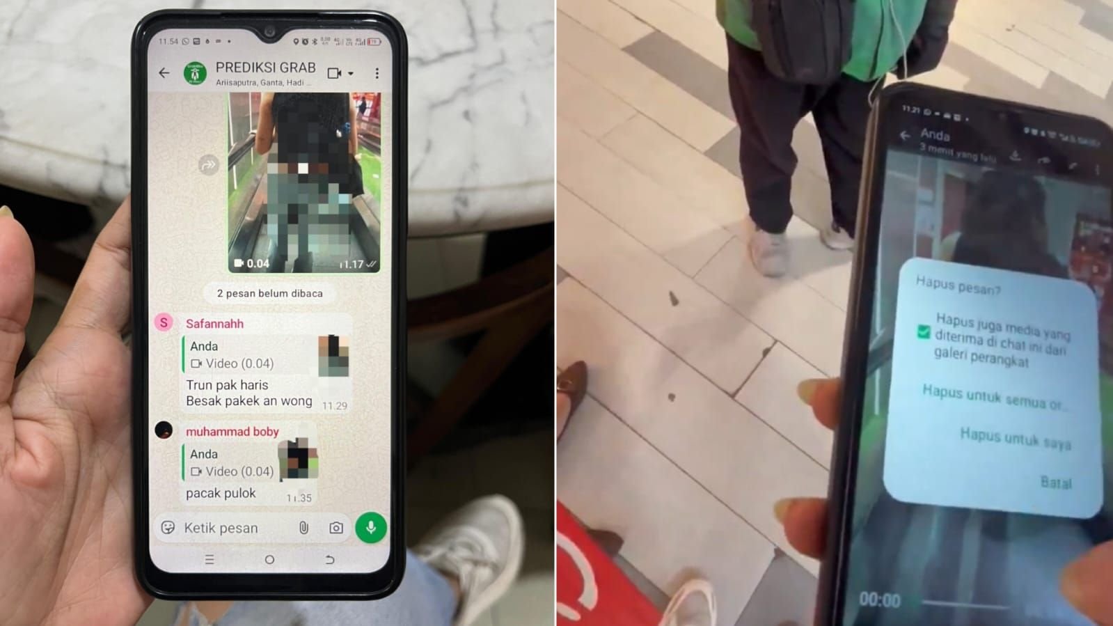 Driver ojol diam-diam rekam wanita di mall di Palembang.