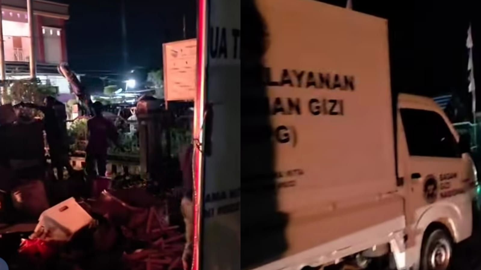 Momen mobil MBG di Nabire terlihat digunakan untuk mengangkut dan membuang sampah.