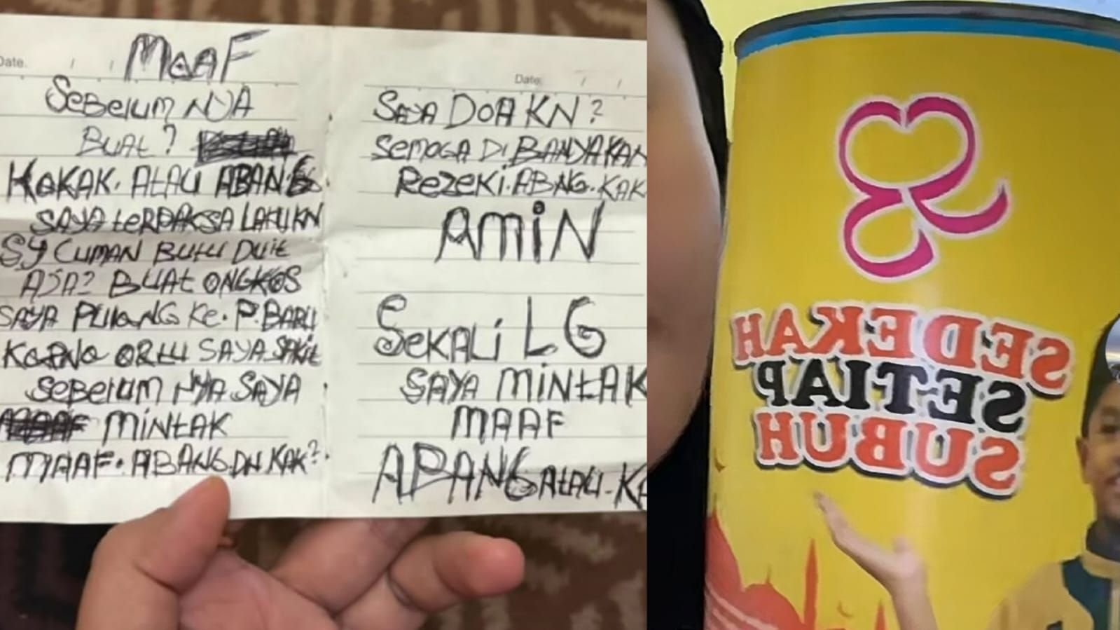 Maling di Medan meninggalkan surat permintaan maaf untuk korbannya.