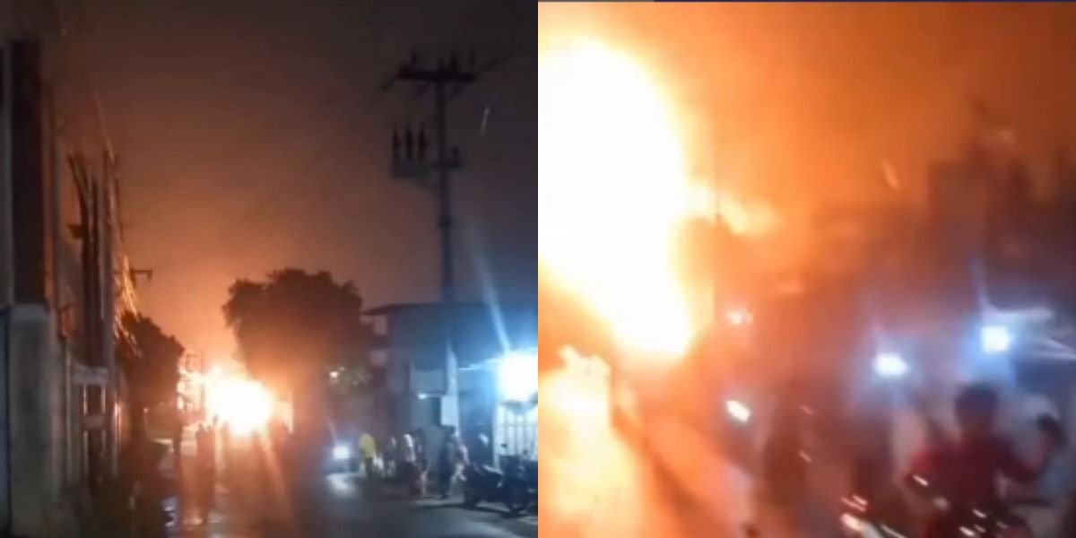 Menyoroti insiden kebakaran di kawasan SPBE Cimuning, Bekasi, pada Rabu, 1 April 2026 malam.