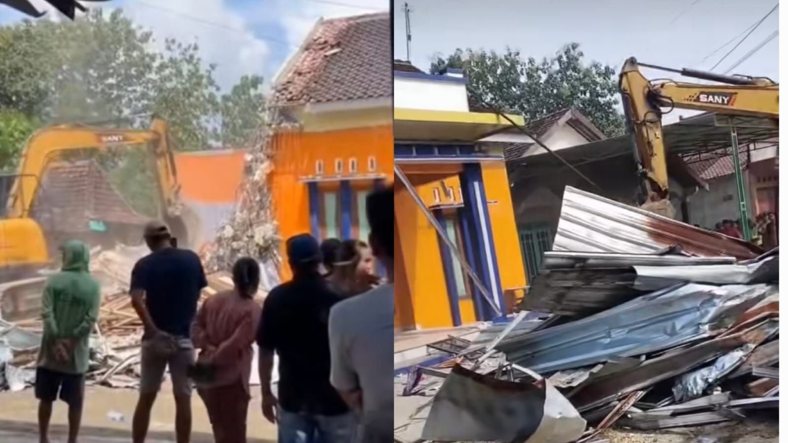Viral pembongkaran rumah di Pati, Jawa Tengah karena perselisihan keluarga.