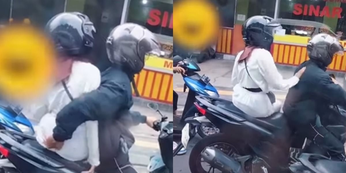 Mengintip insiden pertengkaran ringan yang diduga dilakukan pasangan pemotor saat berhenti di lampu merah kawasan Sleman, Yogyakarta.