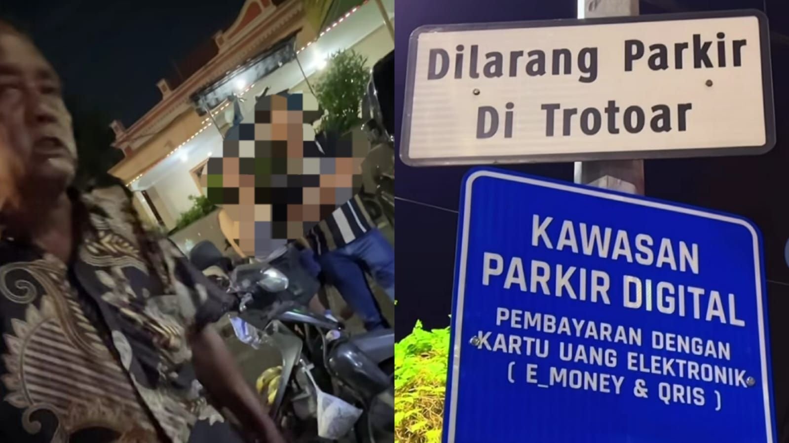 Jukir minta uang parkir padahal di area parkir digital di Surabaya.