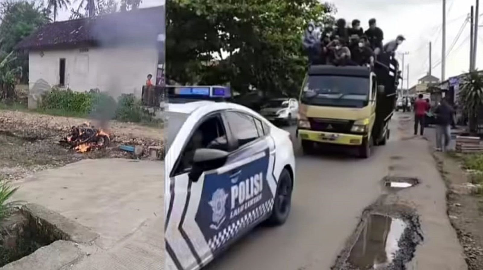 Warga lakukan aksi solidaritas meminta pembebasan 3 terduga pelaku pengeroyokan maling motor di Lampung Tengah.