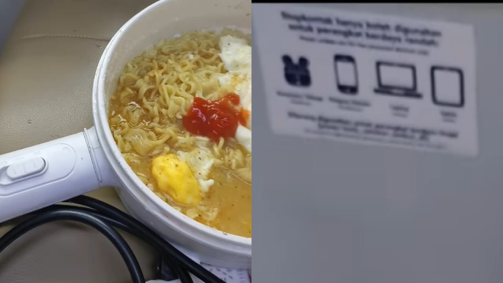 Unggahan viral salah satu penumpang yang memasak mi instan di kereta api.
