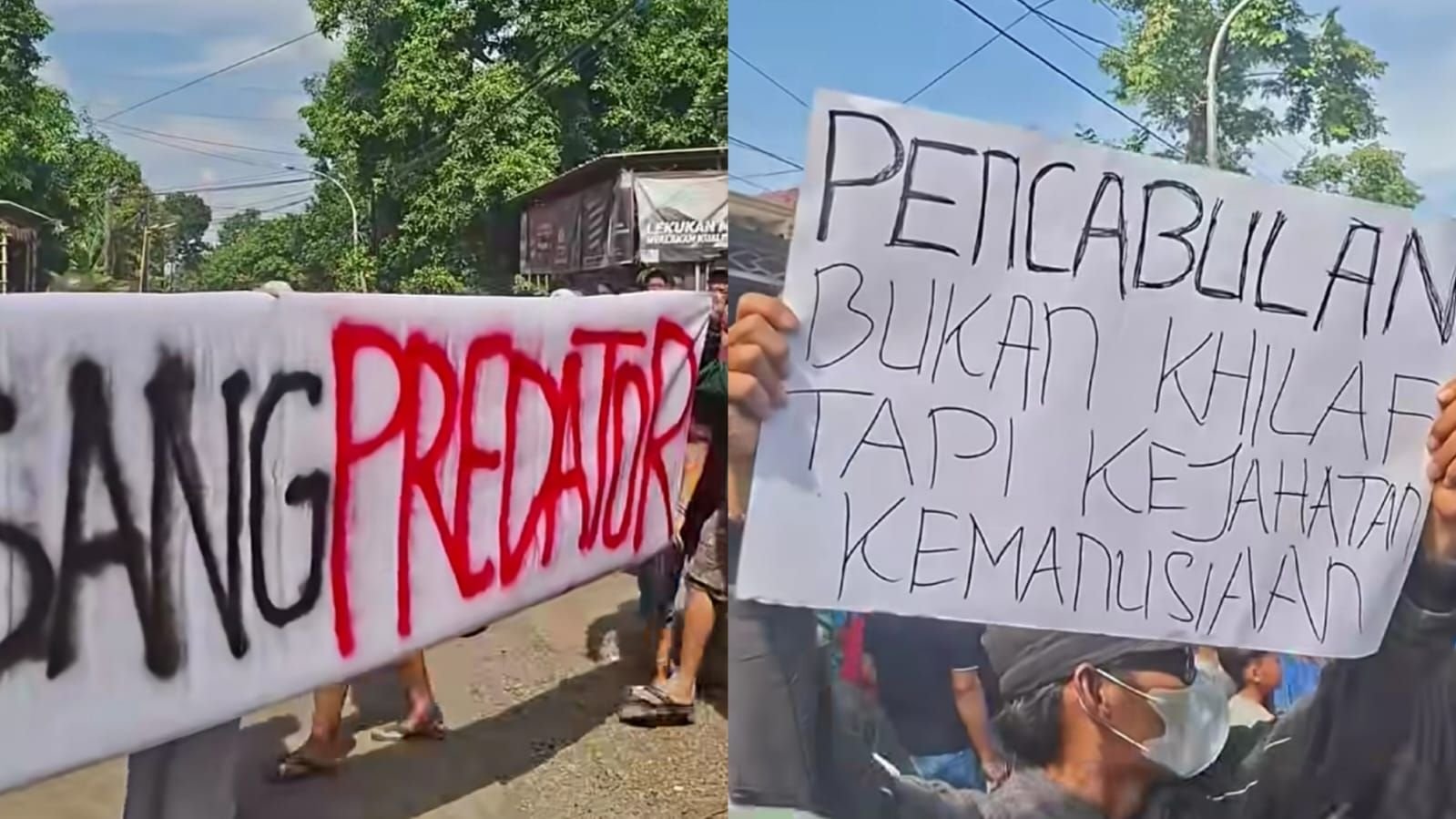 Aksi massa datangi ponpes di Pati, Jawa Tengah karena dugaan pencabulan oknum kiai kepada para santriwati.