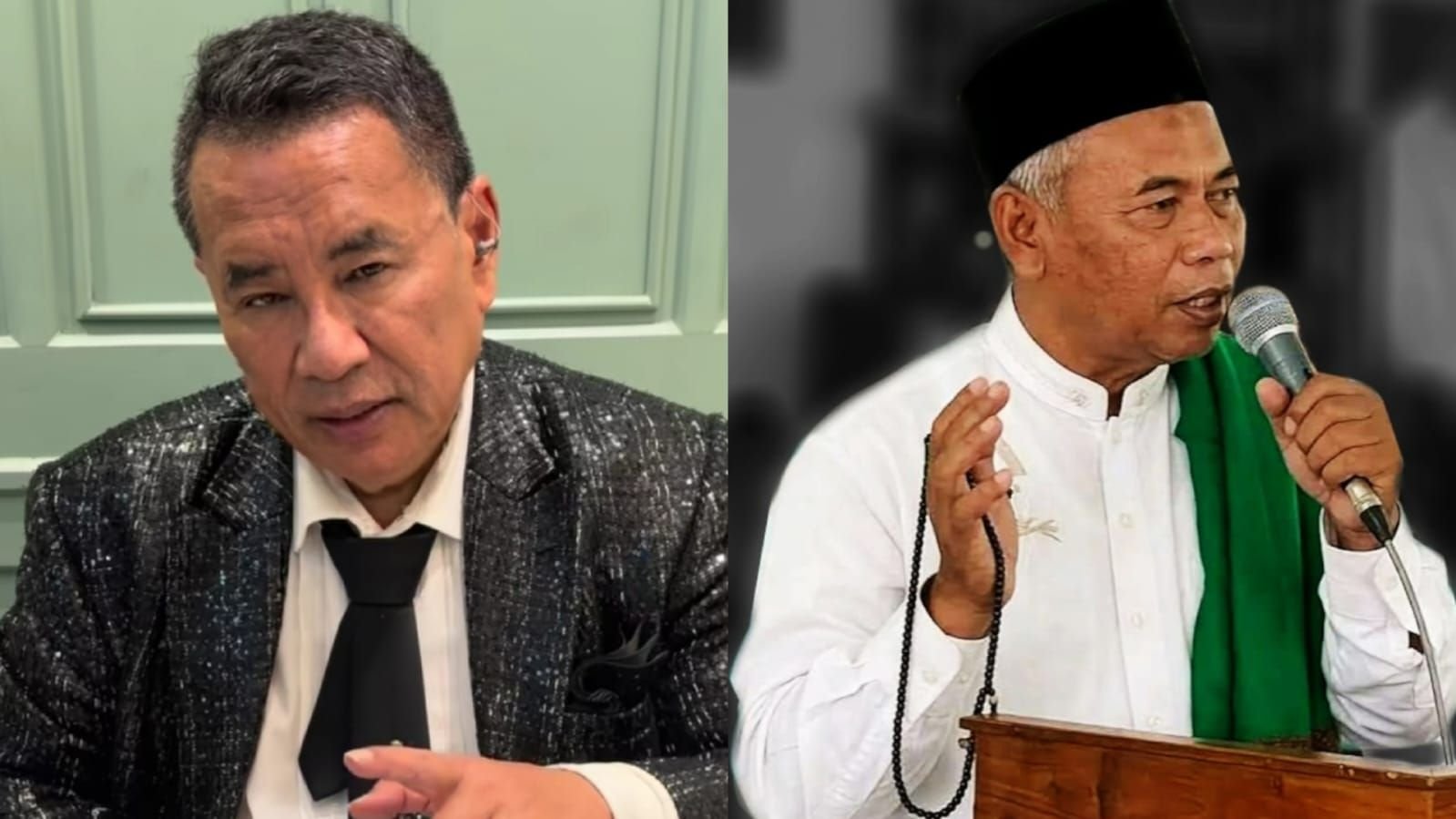 Hotman Paris (kiri) mendesak Kepolisian segera menangkap Ashari (kanan) tersangka pelecehan seksual 50 santriwati Ponpes Ndholo Kusumo, Pati.