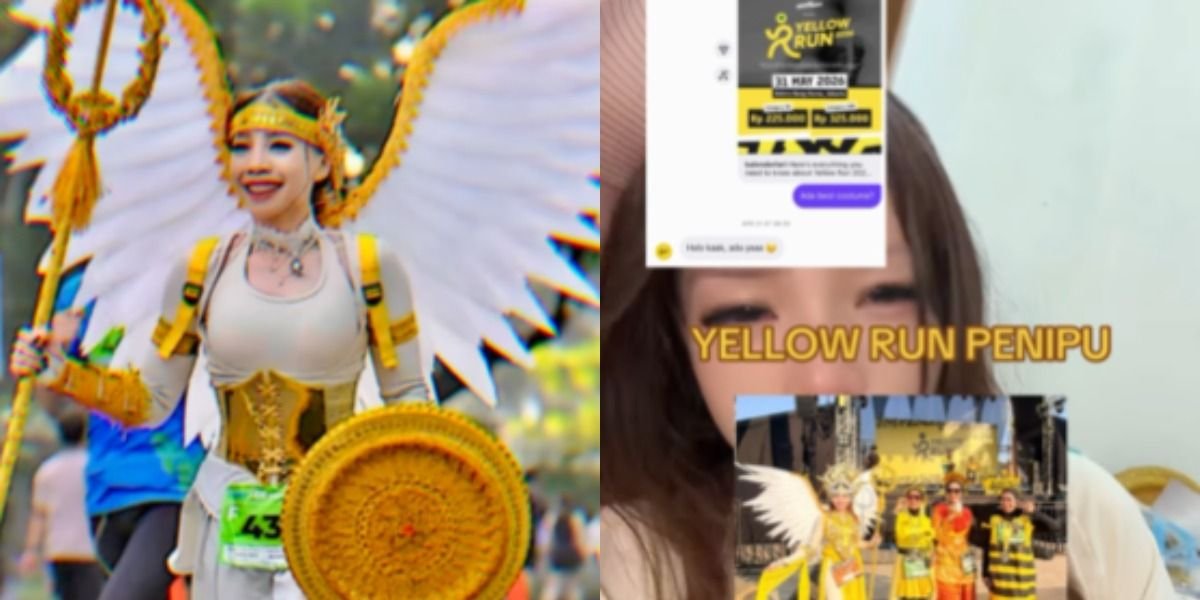 Menyoroti dugaan penipuan dalam kompetisi Yellow Run 2026 di GBK, Jakarta, pada Minggu, 7 Juni 2026.