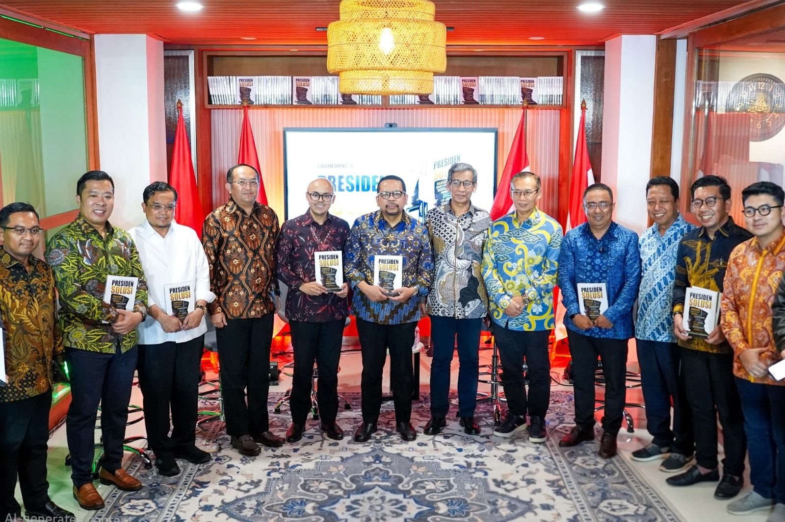 Peluncuran buku diawali dengan penandatanganan buku oleh ketiga penulis dan dilanjutkan dengan diskusi publik yang dimoderatori Budi Adiputro dan Arie Putra.