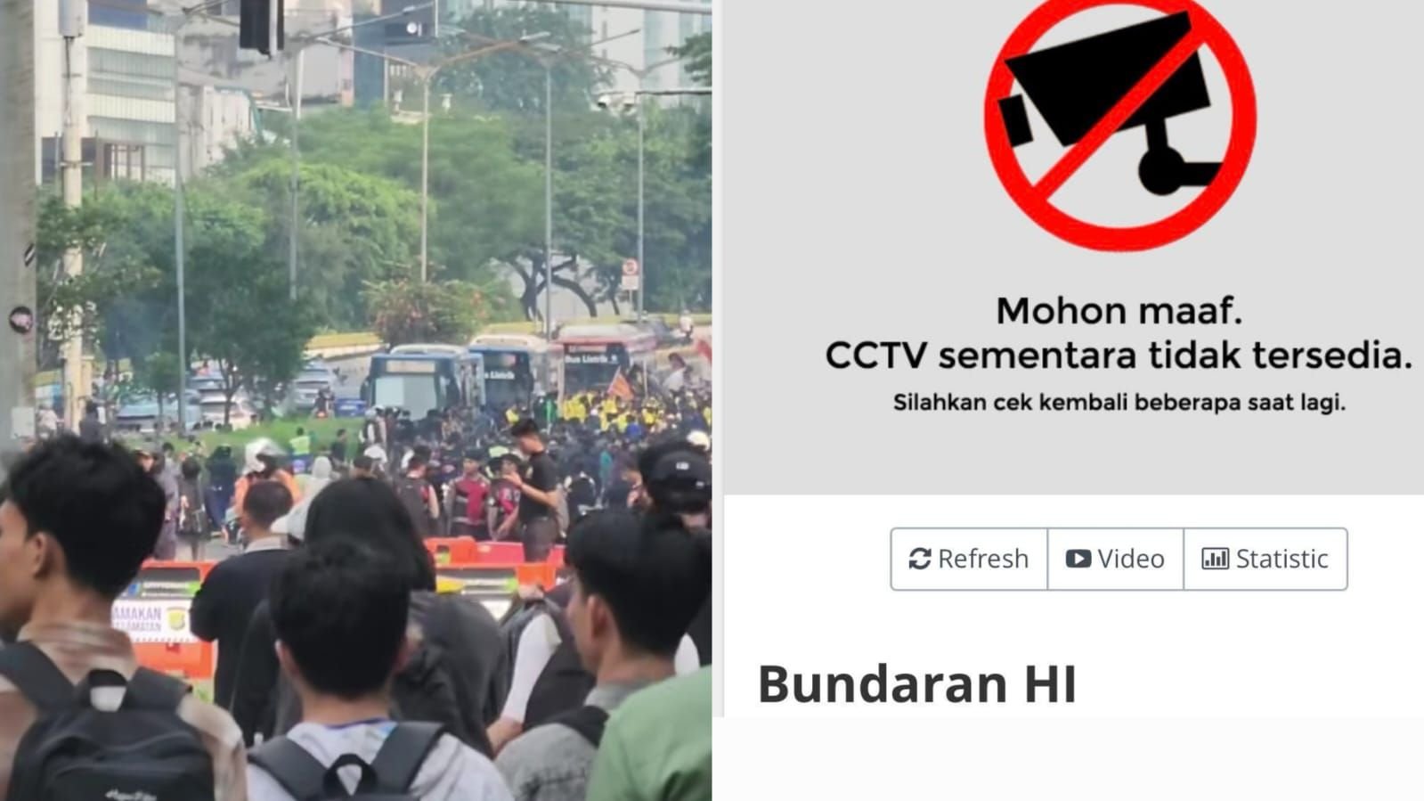 Viral laporan warganet sebut CCTV di Bundaran HI mati saat demo mahasiswa berlangsung pada Jumat, 12 Juni 2026.