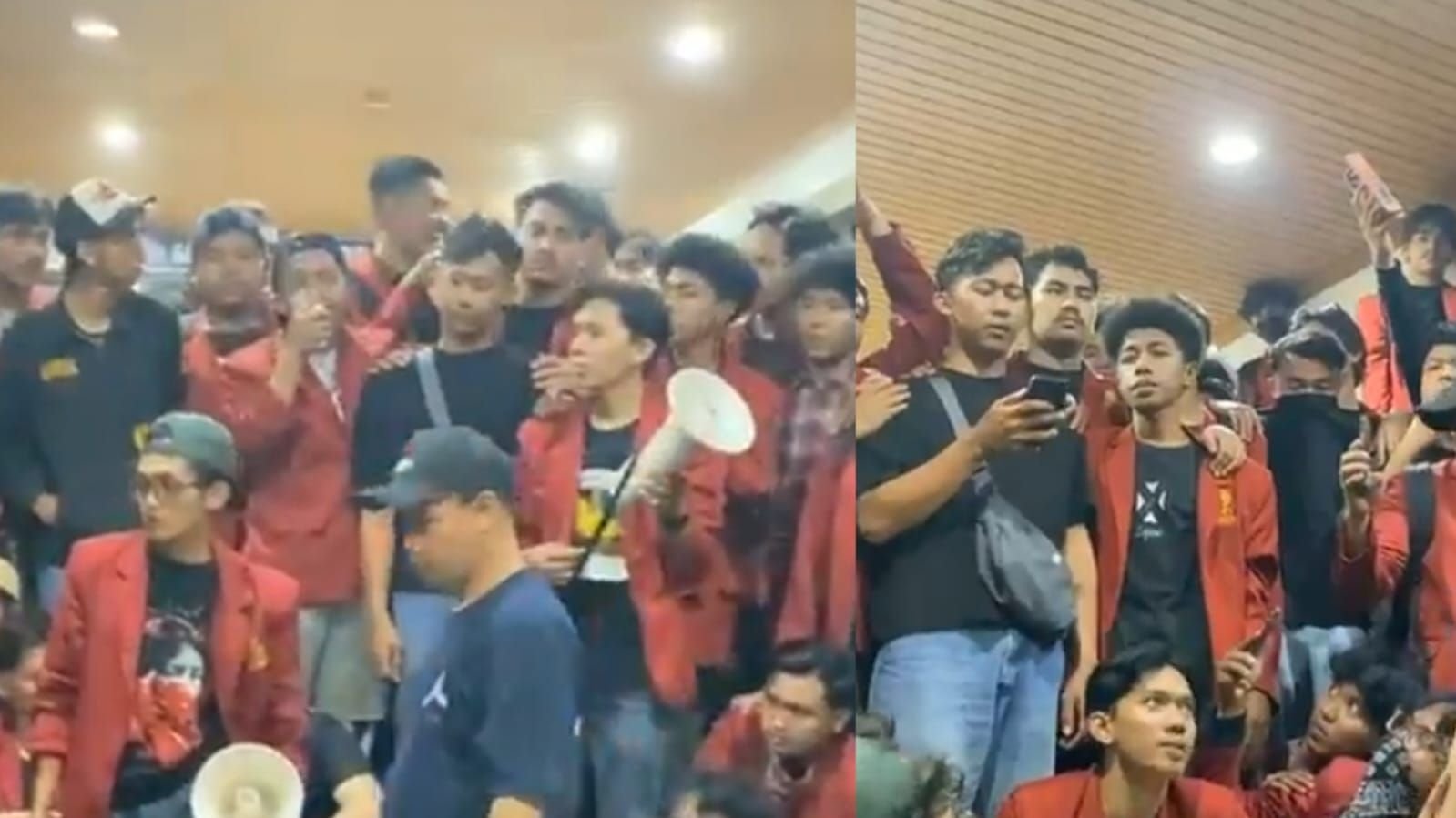 Momen mahasiswa UMY amankan pria diduga intel yang masuk ke area kampus.