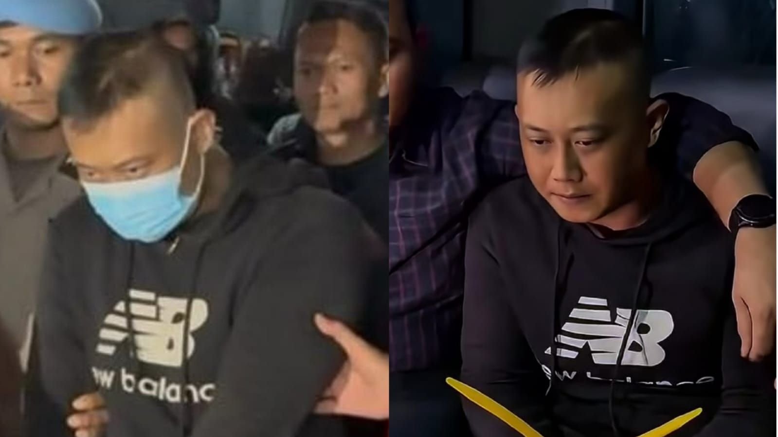 Tersangka penyekapan dan penganiayaan berat Taufik Hidayat saat dibekuk Polda Jawa Barat.