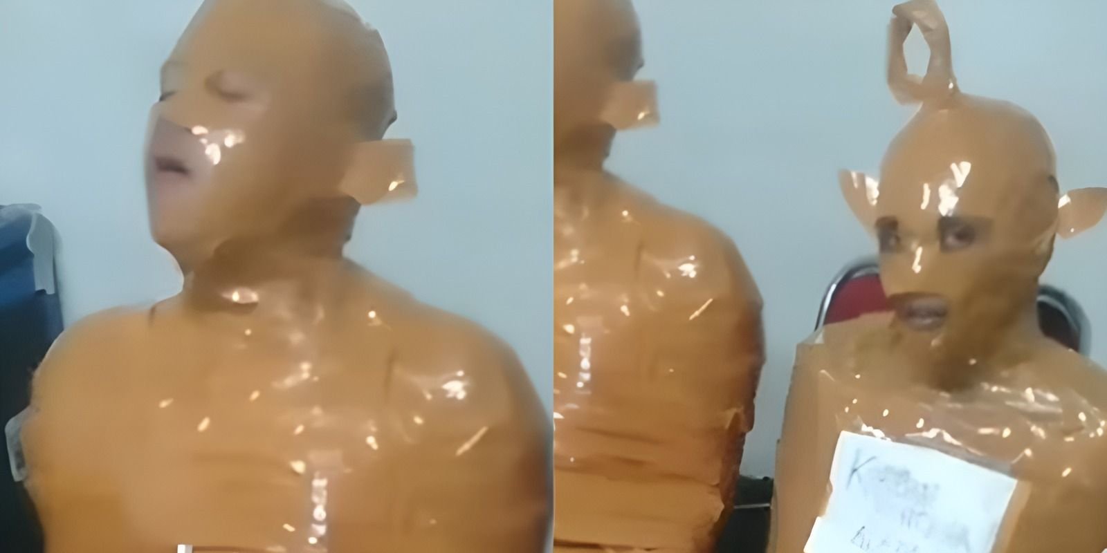 Menyoroti dugaan maling diselotip cokelat sampai mirip Teletubbies di media sosial, kini video tersebut diklaim hanya untuk bikin konten.